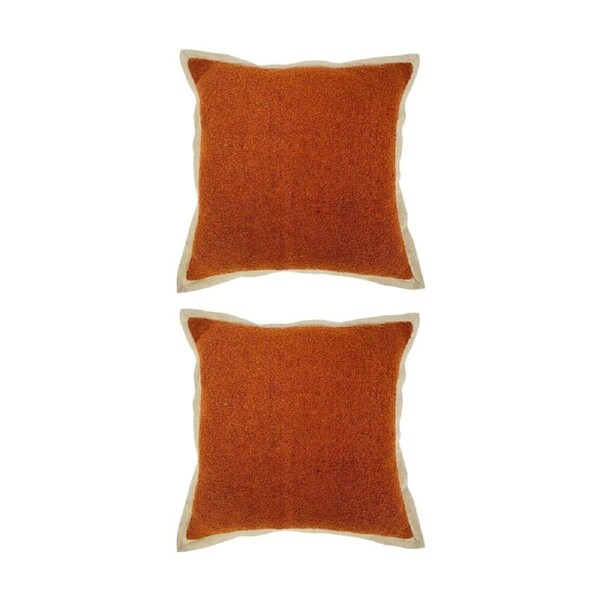 2PK J.Elliot Home Esla Cushion Pillow Household Decoration 50x50x0.5cm Ochre