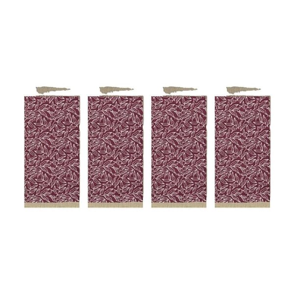4x 2pc J.Elliot Home Serenity Kitchen Tea Towels 50x70x2cm Burgundy
