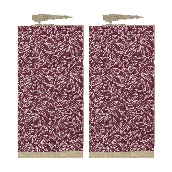 2x 2pc J.Elliot Home Serenity Kitchen Tea Towels 50x70x2cm Burgundy