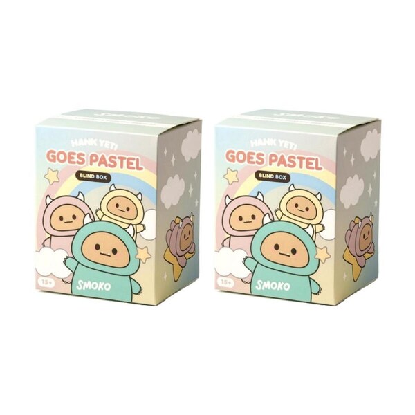 2PK Smoko Pastel Hank Yeti Blind Box Bag Charm Toy Collectable 15Y+ Assorted