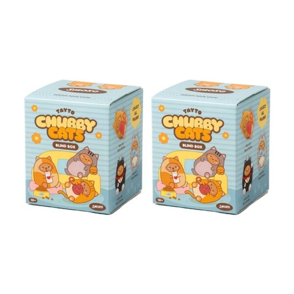 2PK Smoko Tayto Chubby Cat Blind Box Toy Collectable Figurine 15Y+ Assorted