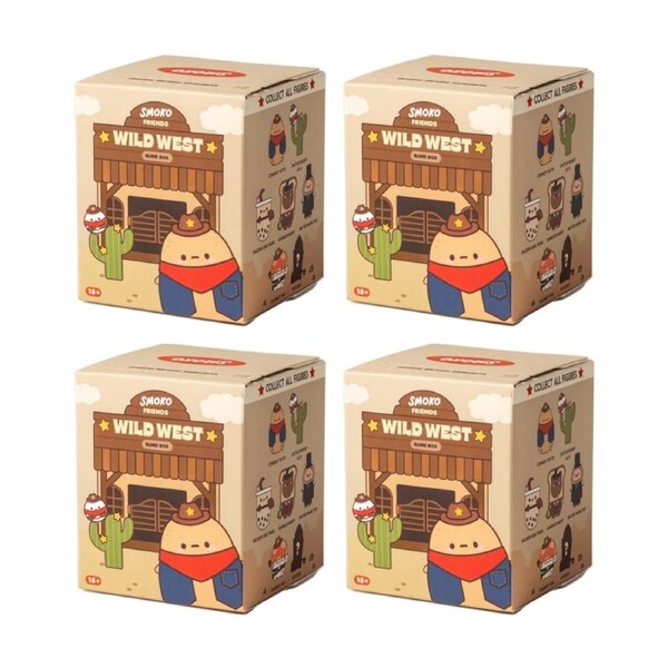 4PK Smoko Friends Wild West Blind Box Toy Collectable Figurine 15Y+ Assorted