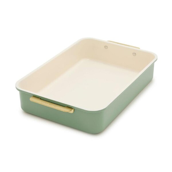 Greenpan Reserve Retangular Cakepan Ceramic Non-Stick Baking Pan Sage Green
