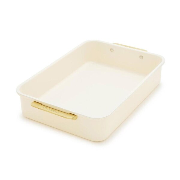 Greenpan Reserve Retangular Cakepan Ceramic Non-Stick Baking Pan Cream White