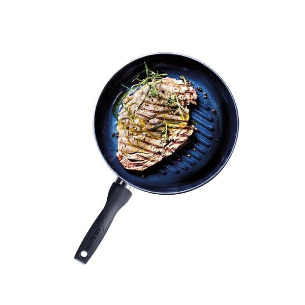 Blue Diamond Open 28cm Round Grillpan Non-Stick Pan Toxin Free Dark Blue