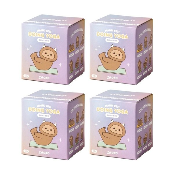 4PK Smoko Hank Yeti Doing Yoga Blind Box Toy Collectable Figurine 15Y+ Assorted
