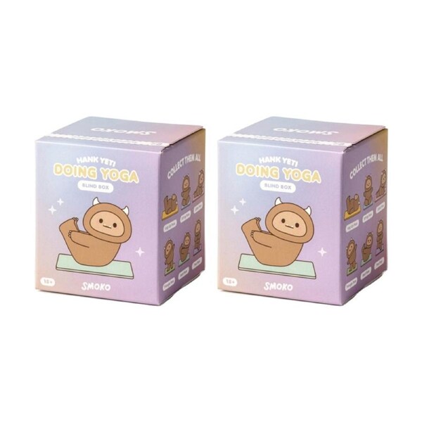 2PK Smoko Hank Yeti Doing Yoga Blind Box Toy Collectable Figurine 15Y+ Assorted