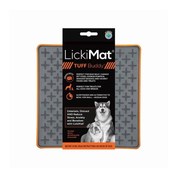 Lickimat Dog Feeder Tuff Buddy Orange