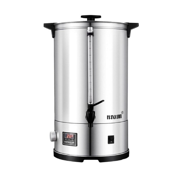 Electric Hot Water Urn Tap Instant Dispenser Boiler Heater Warmer 19L Tea Coffee Maker Kettle Temperature Timer Power Controls Machine Stainless Steel