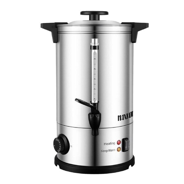 Maxkon Hot Water Urn 28L Electric Instant Beverage Dispenser Tap Tea Coffee Maker Kettle Stainless Steel Commercial Home Heater Boil Dry Protection