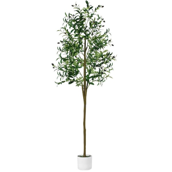 210cm Artificial Olive Tree Green Potted House Plants Imitation Natural Tall Faux Fake Lifelike Branches Fruits Leaves Indoor Home Office Shop Decor