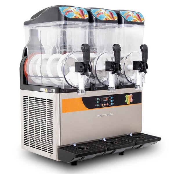 PolyCool 36L Triple Tank Commercial Slush Machine Digital Control Panel, SAA Approved, Juice and Frozen Slushy Maker