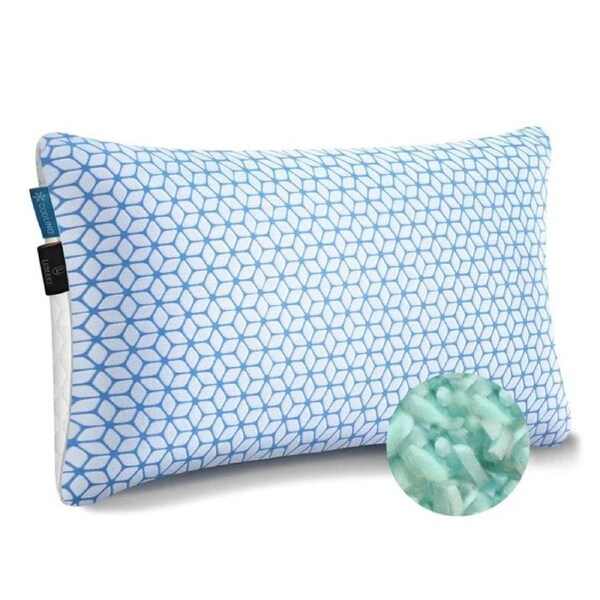 Lumare 1pc Queen Size 51 x 76cm Shredded Memory Foam Pillows with Zipper Adjustable Firmness Support Cooling Pillows for Sleeping Cool Cold Pillow for Hot, Side, Back and Stomach Sleepers