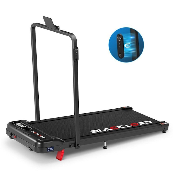 BLACK LORD 8% Incline Treadmill Foldable Walking Pad Under Desk Black
