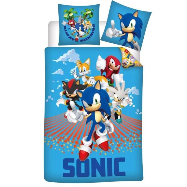 Sonic The Hedgehog Cotton Quilt Cover Set Toddler Bed Size
