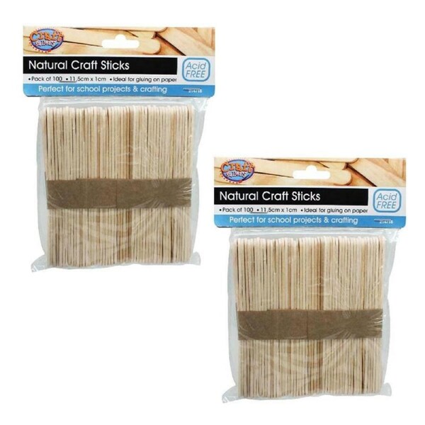 Deal365 200pcs Wooden Craft Sticks Paddle Pop Popsicle Coffee Stirrers Ice Cream