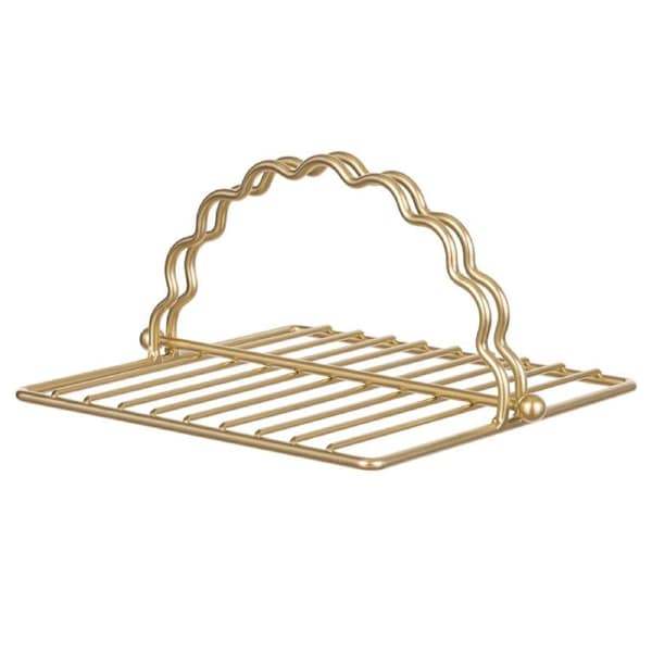 Davis & Waddell Scalloped Gold Tone Napkin Holder
