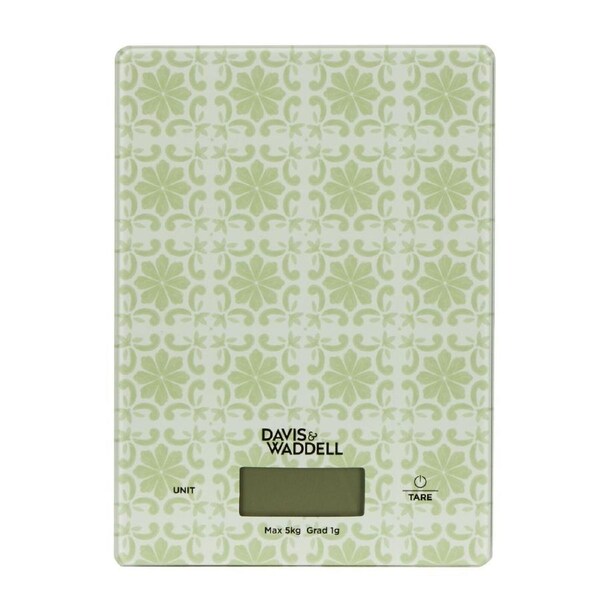 Davis & Waddell 5kg Digital Kitchen Scale - Printed Green
