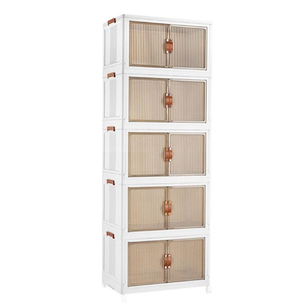 Catzon 4-Tier Stackable Storage Bins with Lids and Wheels