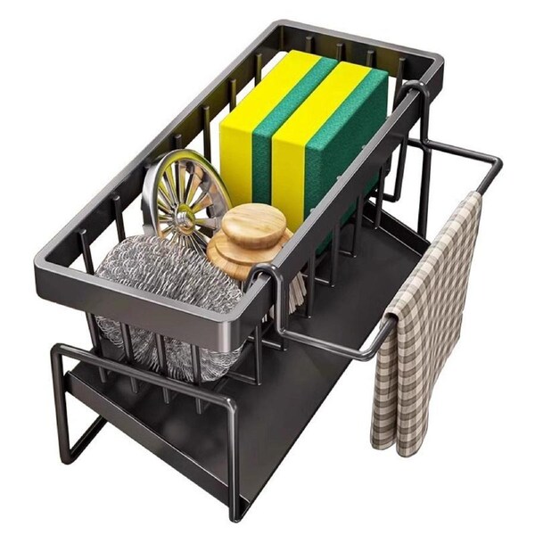 Catzon Kitchen Sink Drain Rack 201 Stainless Steel Storage Shelf