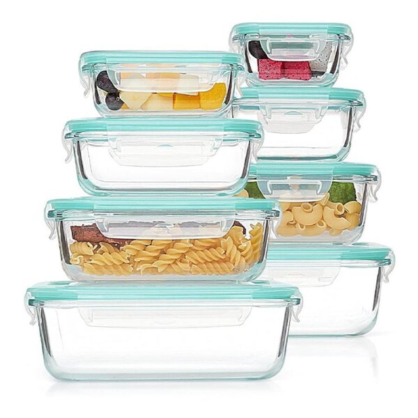 Catzon 8Pcs Glass Food Storage Containers with Airtight Lids