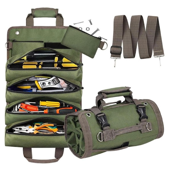 Catzon Roll Up Tool Bag Portable Tool Storage Organizer