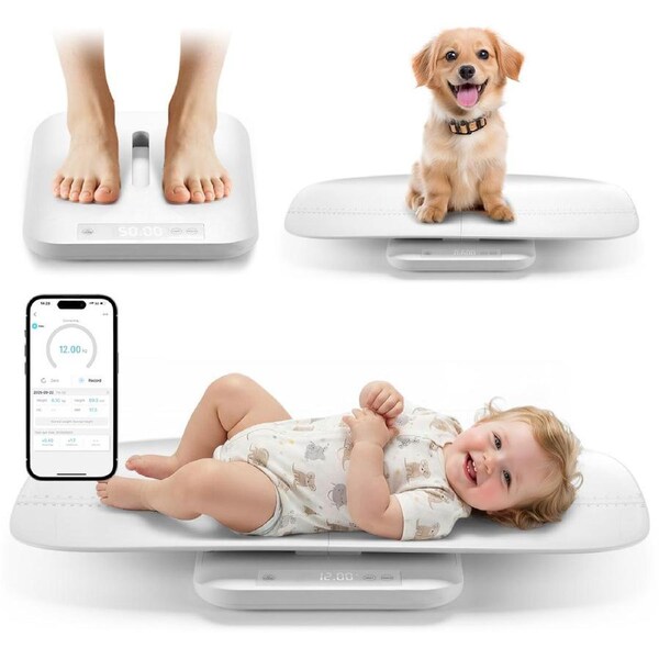 PlayPals Baby Digital Scale 150KG w/USB Charging Bluetooth Height Mesure Pet Scale