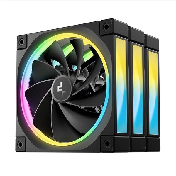 DeepCool FL12R Reverse 120mm ARGB PWM Case Fan - 3-Pack - Black [R-FL12R-BKAPN3-G]