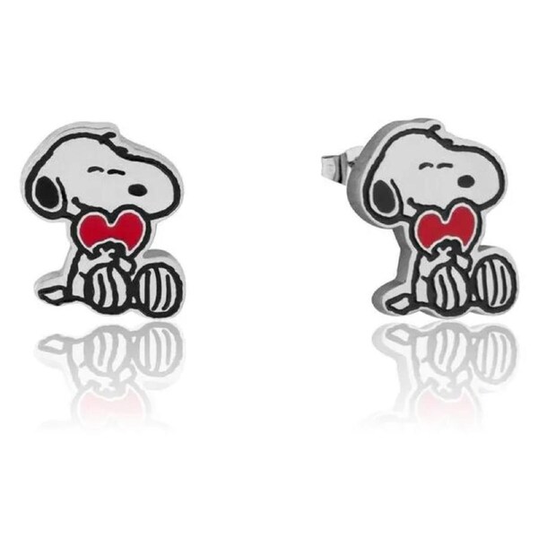 Couture Kingdom - Peanuts - Snoopy Heart Enamel Stud Earrings
