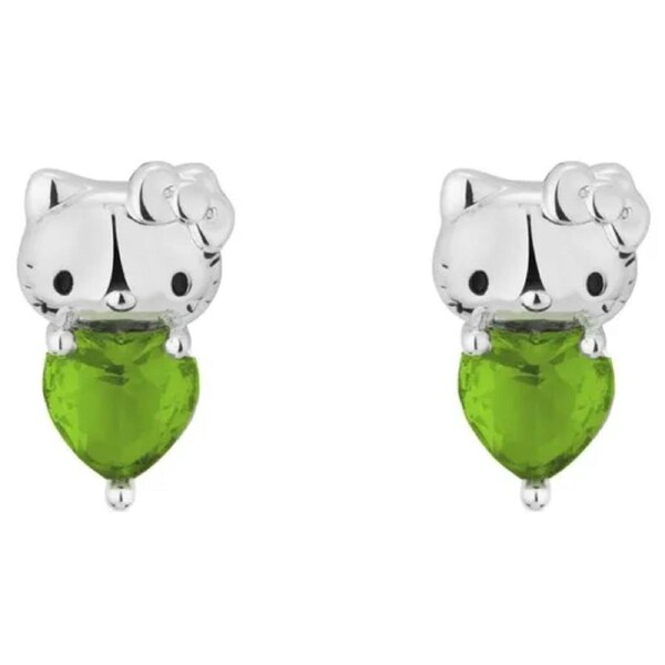 Couture Kingdom - Sanrio - Hello Kitty August Birthstone Stud Earrings Silver