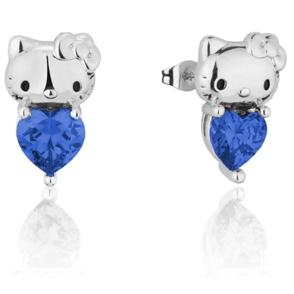 Couture Kingdom - Sanrio - Hello Kitty September Birthstone Stud Earrings Silver