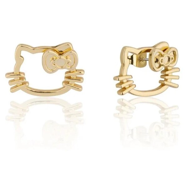 Couture Kingdom - Sanrio - Hello Kitty Outline Stud Earrings Gold
