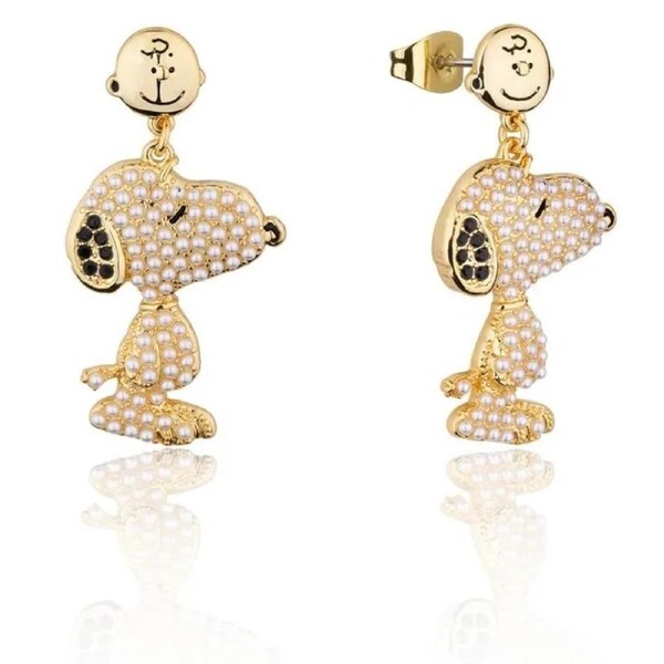Couture Kingdom - Peanuts - Snoopy & Charlie Brown Drop Earrings Gold