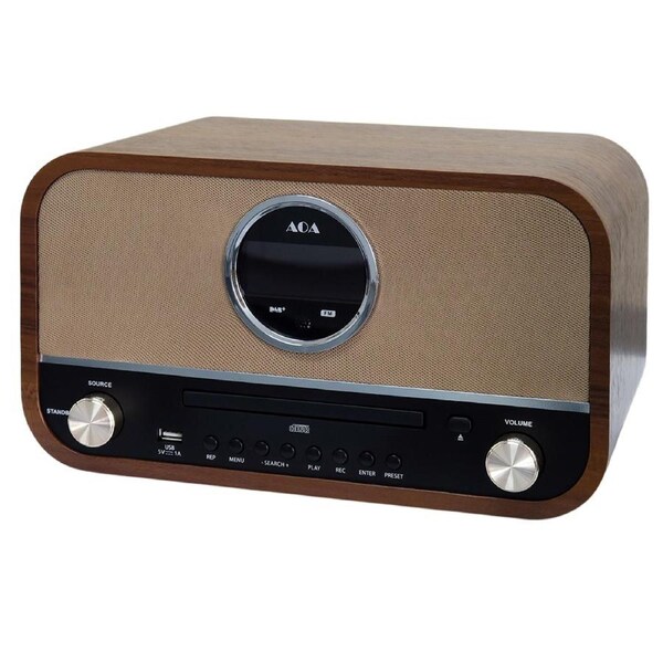 AOA RDF-CD200 Bluetooth DAB+ FM Radio CD Player USB Recording RMS15Wx2