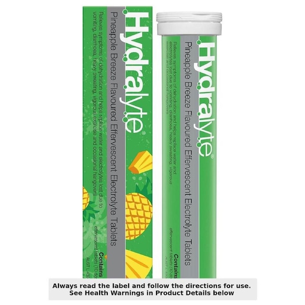Hydralyte Effervescent Electrolyte Tablets Pineapple 20 Pack