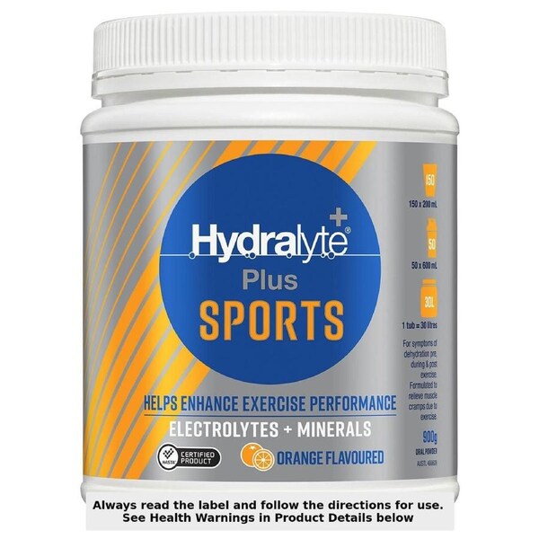 Hydralyte Plus Sports Electrolyte Powder Orange 900g