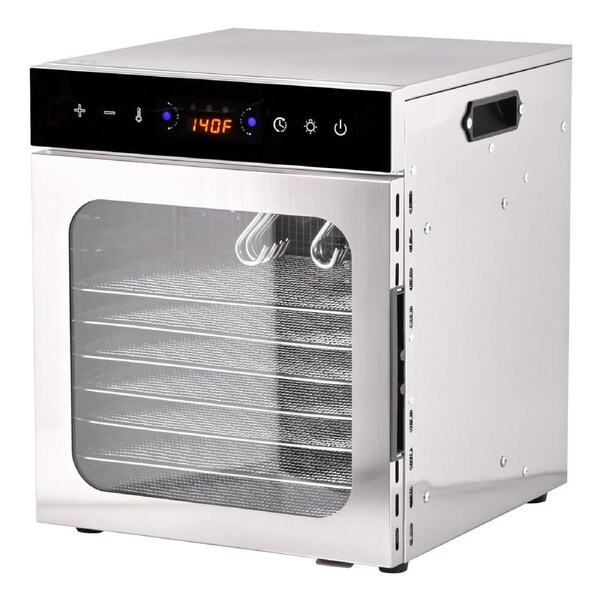 Advwin Food Dehydrator, 10 Trays Electric Fruit & Meat Dryer, Stainless Steel Drying Cabinet Machine with Temp Control, Timer, Healthy Snack Maker Pets Food Maker
