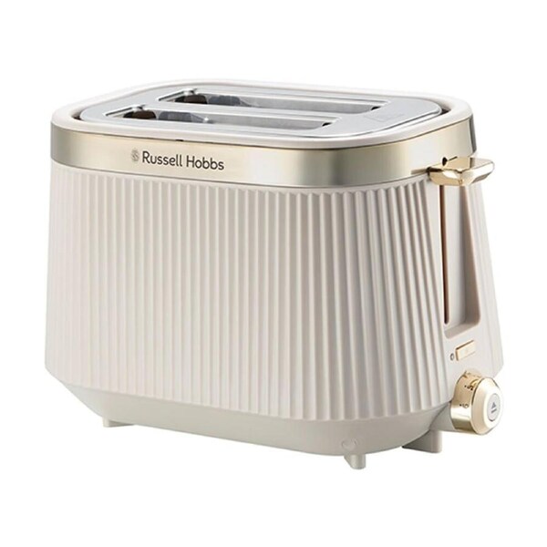 Russell Hobbs Bronte 2 Slice Toaster Bread Slots Easy Clean Stone/Gold