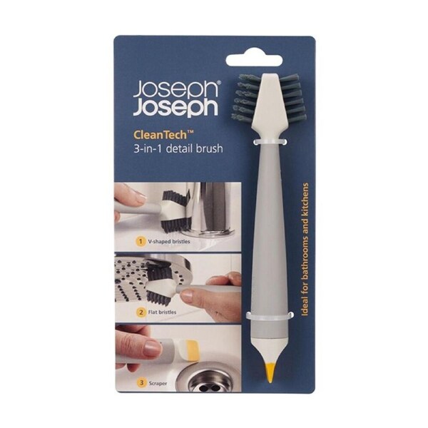 Joseph CleanTech 3-In-1 Bathroom Grout And Corner Detail Brush Stone