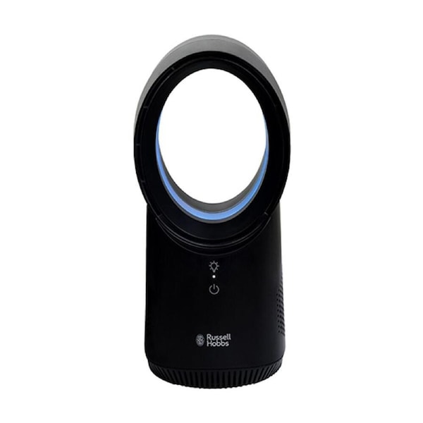 Russell Hobbs Bladeless USB Rechargeable Fan Black Desk Quiet Airflow