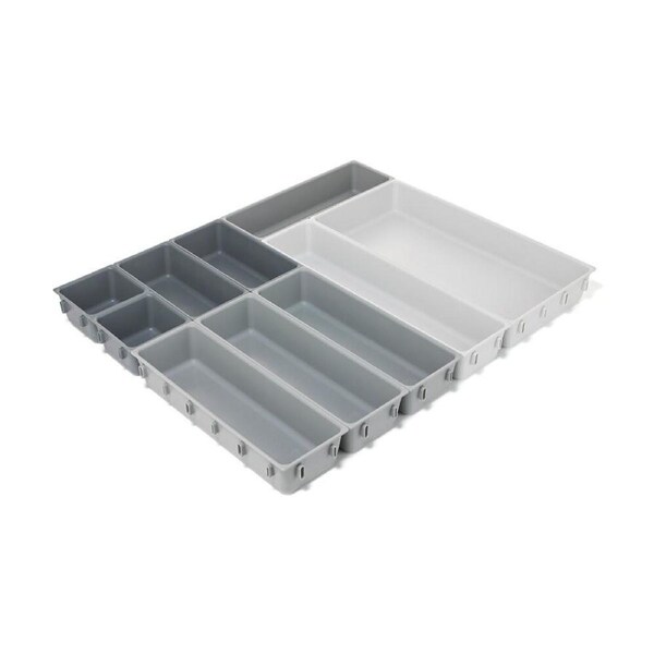 10pc Joseph Blox Drawer Organiser Set Modular Storage Light Stone
