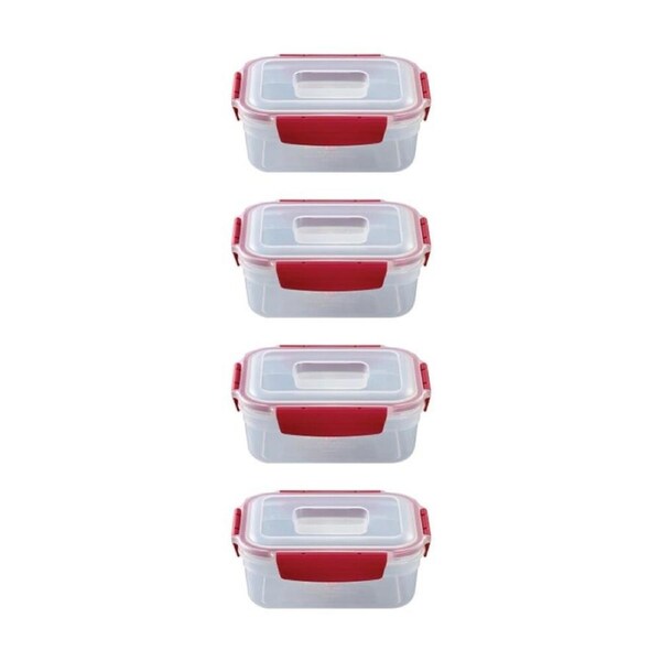 4pc Joseph Nest Lock Rectangle Airtight Food Storage Container Set 1L