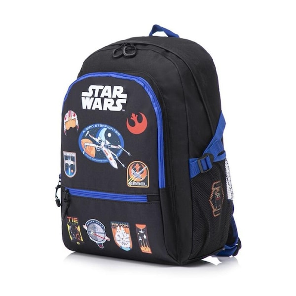 Star Wars Teen Backpack Kids School Bag W/ Mesh Side Pockets 44cm Black