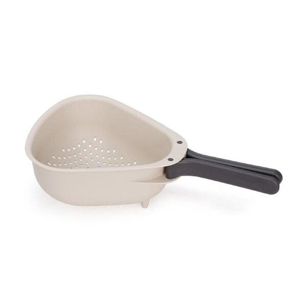 Joseph Droplet Large Kitchen Colander W/ Folding Handle Cream