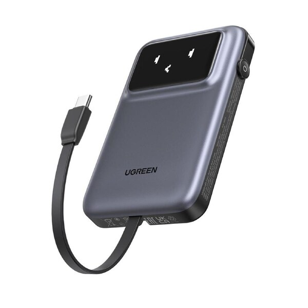 UGREEN Uno 10000mAh 30W Power Bank with Built In USB C Cable