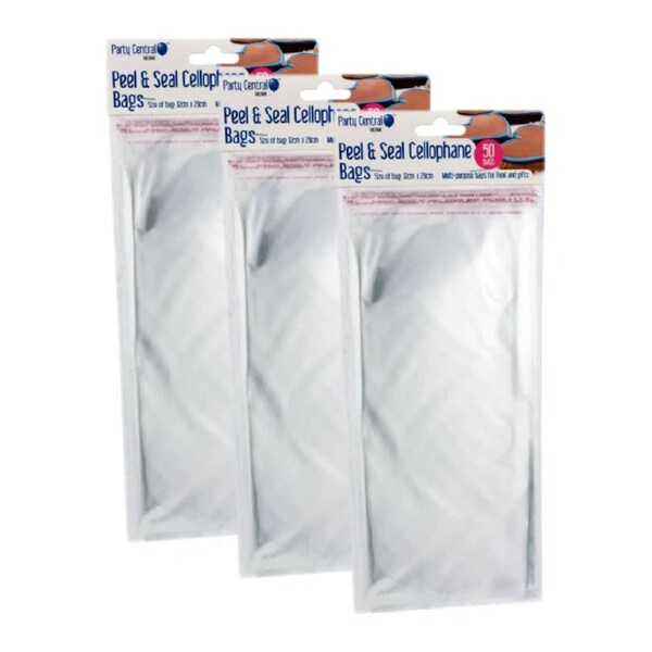 Deal365 Premium Peel and Seal Cellophane Bags 12cm x 28cm 150pk