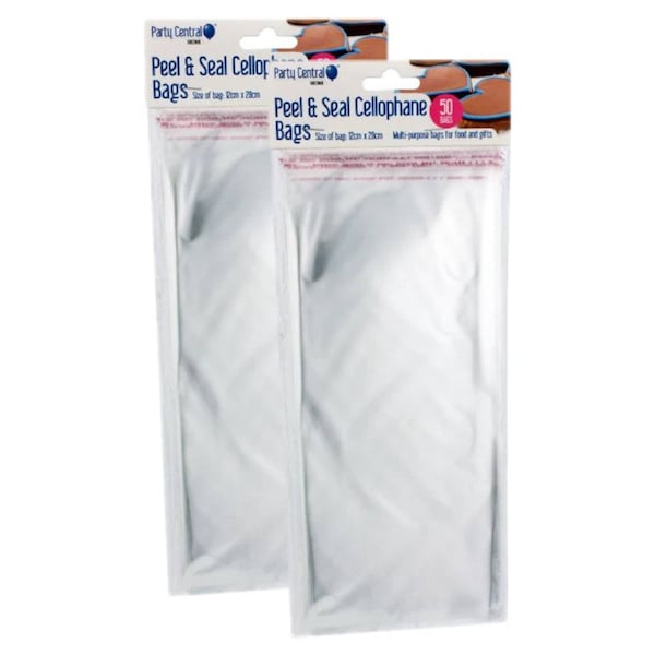 Deal365 Premium Peel and Seal Cellophane Bags 12cm x 28cm 100pk