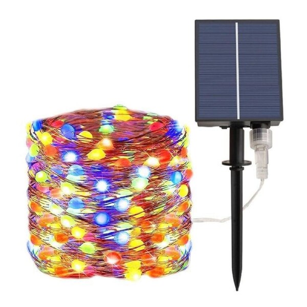 Nevenka Solar Christmas Lights 52m Outdoor Fairy Lights-Colorful
