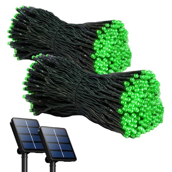 Nevenka 2Pcs Solar String Lights 12m Outdoor Waterproof Garden Patio Decor-Green