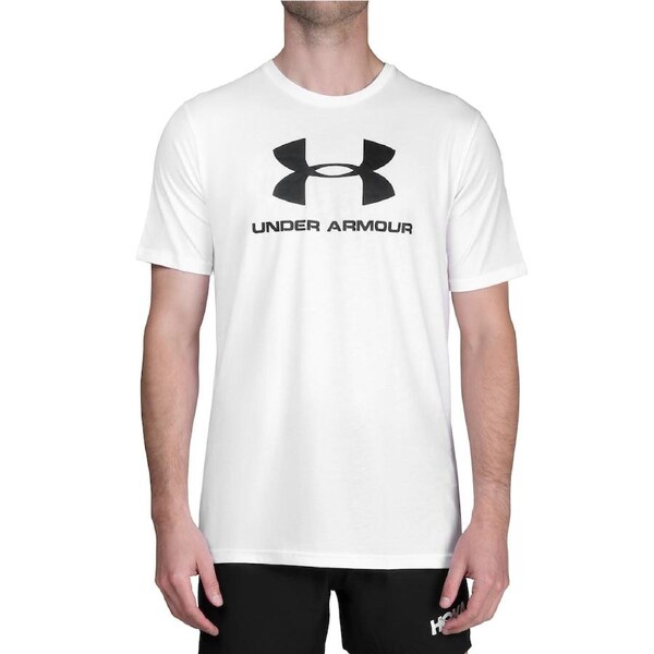 Under Armour Men's Sportstyle Logo Short Sleeve T-Shirt White/Black XL